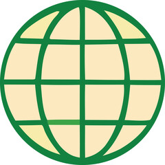 Poster - Simple green and beige globe illustration representing global connectivity