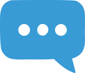 Poster - A simple blue speech bubble with three white dots indicating a message or notification