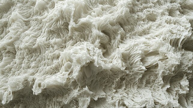 High-resolution abstract white waves creating a sense of motion and depth.
