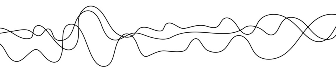 Poster - Thin curved wavy lines