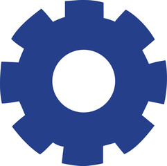 Poster - A simple blue gear icon with a white center for mechanical or industrial designs
