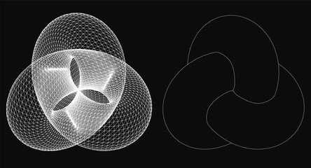 Fototapete - Two different shapes, one of which is a triangle. The triangle on the left is blurry and has a lot of detail, while the triangle on the right is more abstract and has less detail