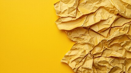 Poster - A bright and abstract yellow background with crinkled textures, evoking warmth and creativity.