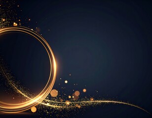Poster - Elegant golden sparkle burst abstract background digital art dark environment close-up view creative concept