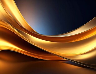Poster - Dynamic golden waves in abstract art studio setting digital artwork modern aesthetic close-up view luxury concept