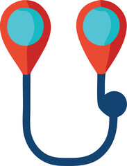 Poster - Abstract illustration of a u shaped object with two circular tops and a blue base