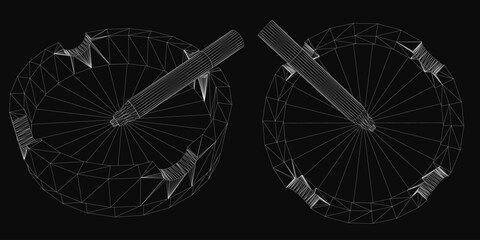 Poster - Two images of a Ashtray cigarette. Vector Illustration