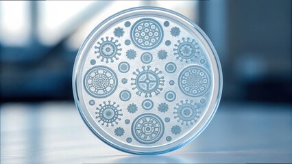 Poster - Detailed Examination of Microbial Structures on Glass Petri Dish