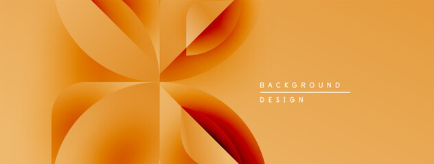 Aufkleber - Abstract orange design. Flowing shapes create dynamic visual effect. Warm tones suggest energy, movement, modern aesthetic.