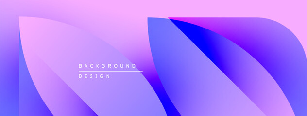 Aufkleber - Abstract fluid shapes, vibrant pinks, purples create modern background design. Gradient colors blend seamlessly, offering dynamic visual effect.