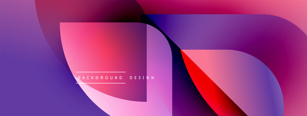 Poster - Abstract fluid shapes, vibrant gradients. Purple, pink, red hues blend seamlessly. Modern design element for backgrounds.