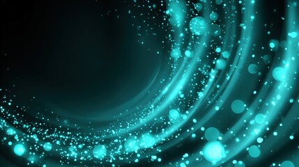 Poster - Abstract swirling blue particles create a dynamic vortex effect on a dark background, evoking a sense of motion and depth.