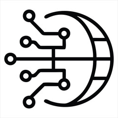 Fototapete - Global network connection icon isolated on white background