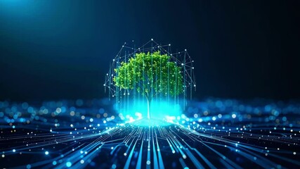 Green tree digital network growth future tech