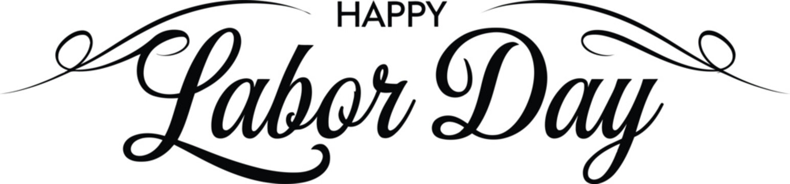 happy labor day calligraphy hand written lettering text design vector illustration 