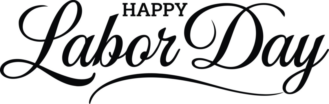 happy labor day calligraphy hand written lettering text design vector illustration 