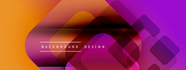 Poster - Abstract vibrant background. Overlapping squares create dynamic gradient effect. Modern design suitable for banners, presentations.