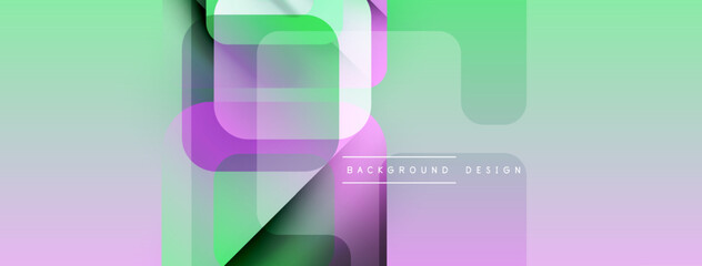Poster - Abstract geometric shapes overlap, creating soft gradient background. Pastel colors blend smoothly, modern design element.