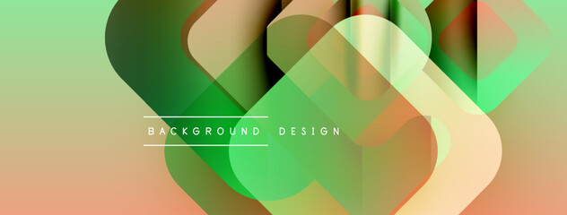 Poster - Abstract shapes overlap, creating vibrant gradients. Soft colors blend, forming modern background design. Minimalist aesthetic, smooth transitions.