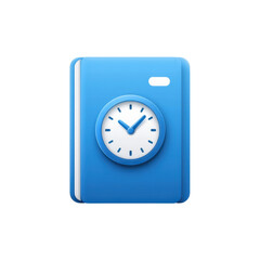 Poster - Blue clock icon with minimalist design for time management and organization concepts in digital applications Transparent background or png