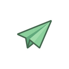 Poster - Green Paper Airplane Symbolizing Communication and Innovation in Digital Age for Creative Projects and Concepts Transparent background or png