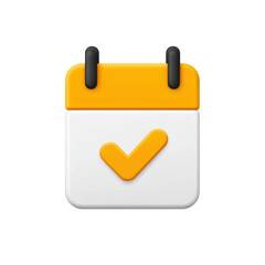 Poster - Colorful Calendar Icon with Checkmark for Task Scheduling and Event Planning in Modern Digital Design Concepts Transparent background or png