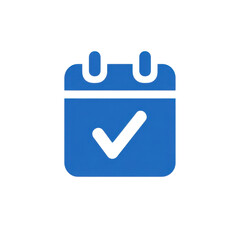 Poster - Blue calendar icon with check mark symbolizing scheduling and planning for efficient time management and task organization Transparent background or png