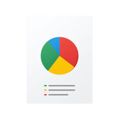 Poster - Colorful Pie Chart on Modern Background Representing Data Analysis and Business Insights in Digital Format Transparent background or png