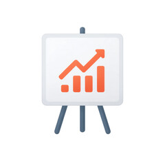 Poster - Business Growth Chart on Presentation Board with Rising Graph and Marker for Financial Success Concepts Transparent background or png