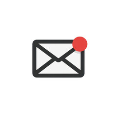 Poster - Email Icon with Notification Badge on a Clean Background for Messaging and Communication Illustrations Transparent background or png