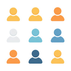 Poster - Colorful Set of User Icons Representing Diversity and Inclusion in Modern Graphic Design for Digital Use Transparent background or png