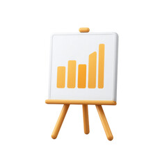 Poster - Chart on an Easel Displaying Growth and Progress in Business Metrics with Vibrant Colors Transparent background or png