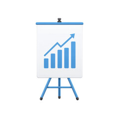 Poster - Growth Chart on Presentation Board with Rising Graph and Arrow for Business Strategy Analysis and Financial Success Planning Transparent background or png