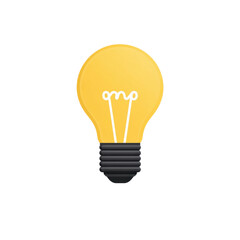 Poster - bright yellow light bulb icon on transparent background for creative design and inspiration transpar