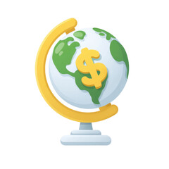 Poster - Global Finance Concept Featuring Earth with Dollar Sign for Economic Growth and Investment Ideas Transparent background or png