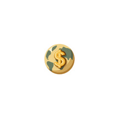 Poster - Gold Coin with Dollar Sign and Camouflage Pattern for Financial and Military Themes Transparent background or png
