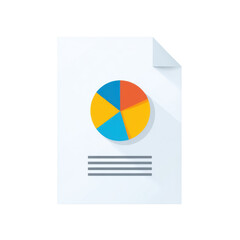 Poster - Colorful Pie Chart Document with Charts and Graphs for Business Presentations and Data Analysis Transparent background or png