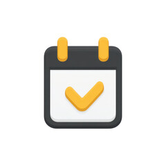 Poster - Modern Calendar Icon with Checkmark for Scheduling and Time Management in Digital Applications Transparent background or png