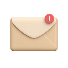 Poster - Elegant Envelope with Notification Icon Representing Important Message or New Email Communication Concept Transparent background or png