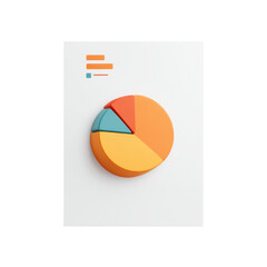 Poster - Colorful Pie Chart and Data Visualization Concept on White Background for Business Analysis and Reports Transparent background or png