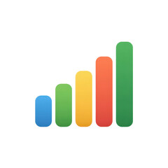 Poster - Colorful Bar Chart Illustration Showing Growth and Progress in Business and Finance Analytics Transparent background or png