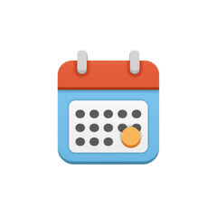 Poster - Colorful calendar icon with a red header and a grid layout suitable for digital design and planning concepts Transparent background or png