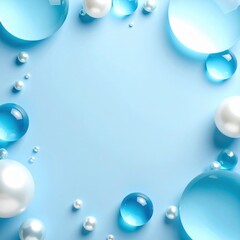 Poster - Creative water droplets display studio stock photography bright environment close-up visual aesthetics