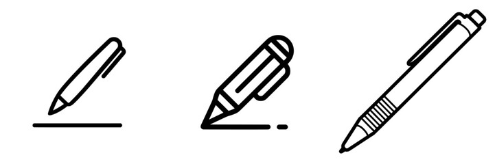 Aufkleber - Modern pen icon outlined in a sleek design, isolated on a white background for web use