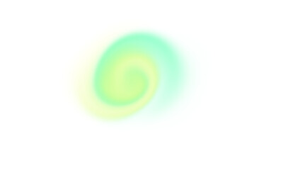 Aufkleber - Glowing abstract fluid shape in green and yellow neon tones on transparent background. Futuristic and dynamic design element