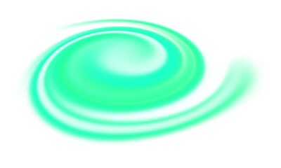 Aufkleber - Swirling neon green abstract shape with glossy texture on transparent background. Futuristic and dynamic design element
