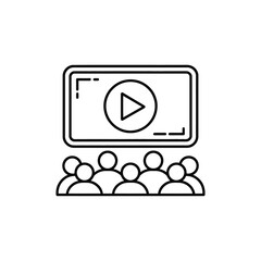 Poster - Audience watching a video presentation webinar or online learning event