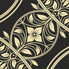 Poster - Black and Beige Floral Abstract Background Pattern