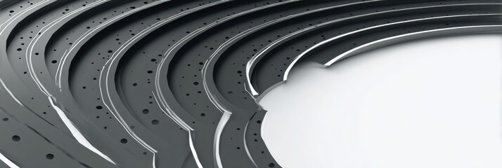 Poster - Stylized Court Lines Forming Bracket Paths on a Clean White Background With Unique Design Elements and Dynamic Movement