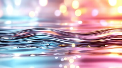 Poster - An artistic representation of flowing water in vibrant colors with a soft bokeh effect in the background, creating a dreamy atmosphere that evokes tranquility and creativity.